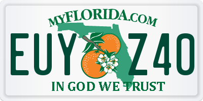 FL license plate EUYZ40