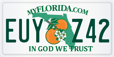 FL license plate EUYZ42
