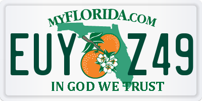 FL license plate EUYZ49
