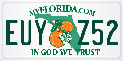 FL license plate EUYZ52