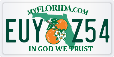 FL license plate EUYZ54