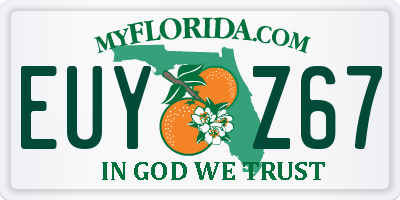 FL license plate EUYZ67
