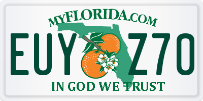 FL license plate EUYZ70
