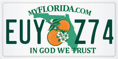 FL license plate EUYZ74