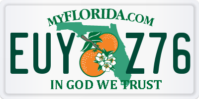 FL license plate EUYZ76
