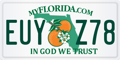 FL license plate EUYZ78