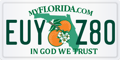 FL license plate EUYZ80