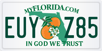 FL license plate EUYZ85