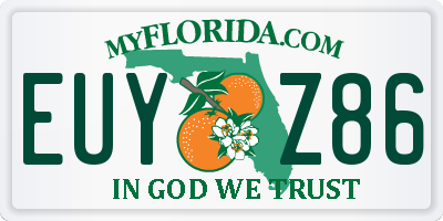 FL license plate EUYZ86