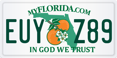 FL license plate EUYZ89