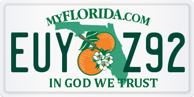 FL license plate EUYZ92