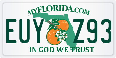 FL license plate EUYZ93