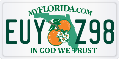 FL license plate EUYZ98