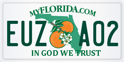 FL license plate EUZA02