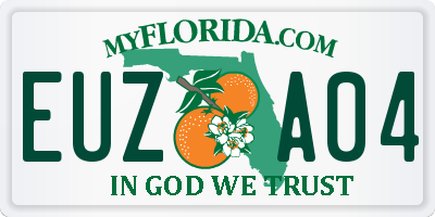 FL license plate EUZA04