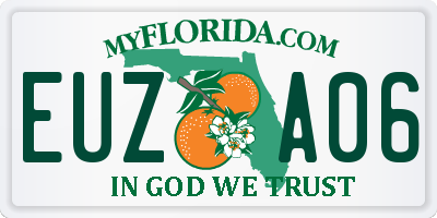 FL license plate EUZA06