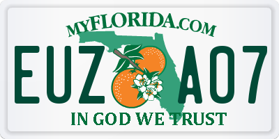 FL license plate EUZA07