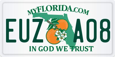 FL license plate EUZA08
