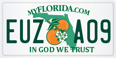 FL license plate EUZA09