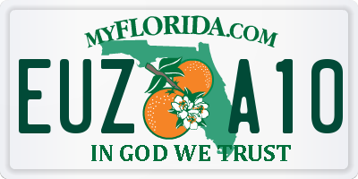 FL license plate EUZA10