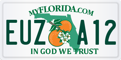 FL license plate EUZA12