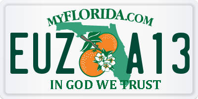 FL license plate EUZA13