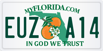 FL license plate EUZA14