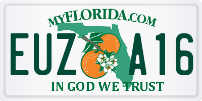 FL license plate EUZA16