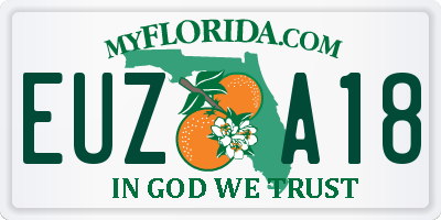 FL license plate EUZA18