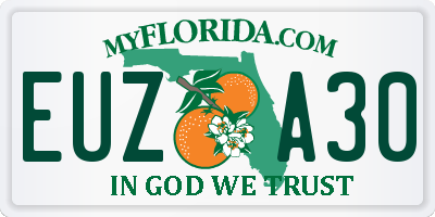 FL license plate EUZA30