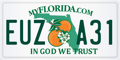 FL license plate EUZA31