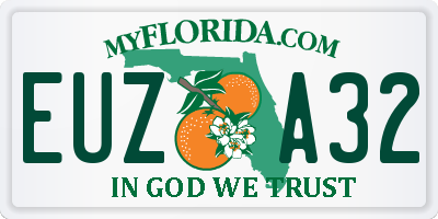 FL license plate EUZA32