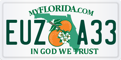 FL license plate EUZA33