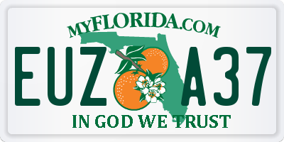 FL license plate EUZA37