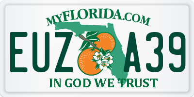 FL license plate EUZA39