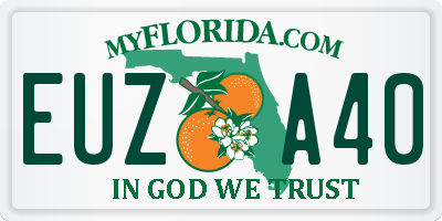 FL license plate EUZA40