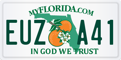 FL license plate EUZA41