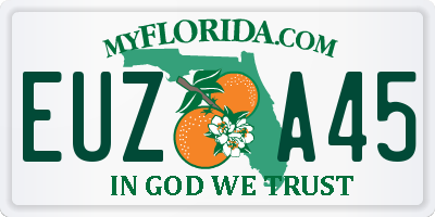 FL license plate EUZA45