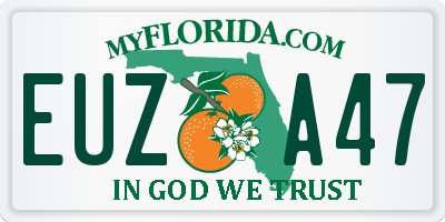 FL license plate EUZA47