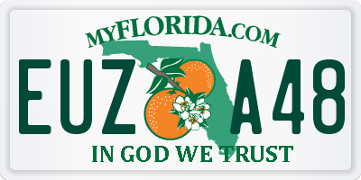 FL license plate EUZA48