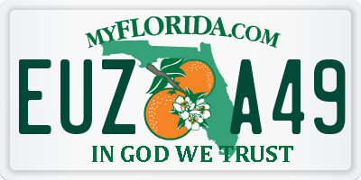 FL license plate EUZA49