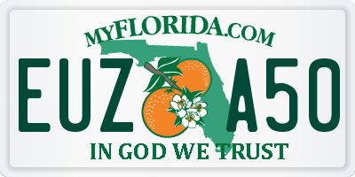 FL license plate EUZA50