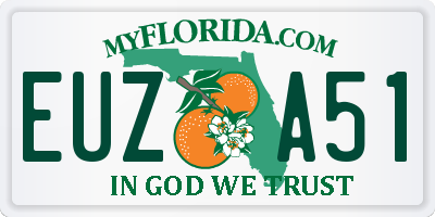 FL license plate EUZA51