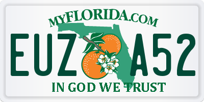 FL license plate EUZA52
