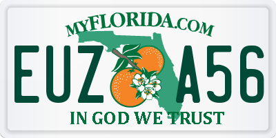 FL license plate EUZA56