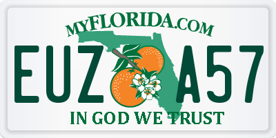 FL license plate EUZA57