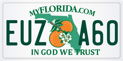 FL license plate EUZA60