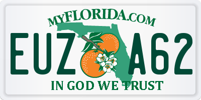 FL license plate EUZA62