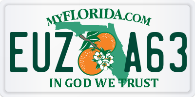 FL license plate EUZA63