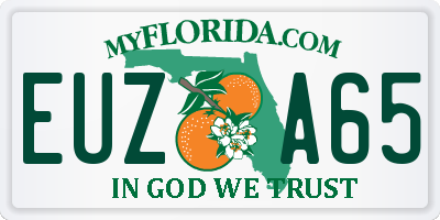 FL license plate EUZA65
